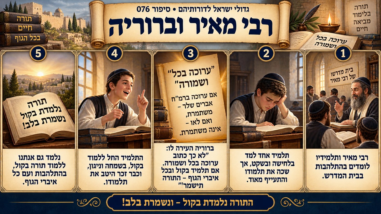תמונת סיכום — רבי מאיר וברוריה: רבי מאיר וברוריה